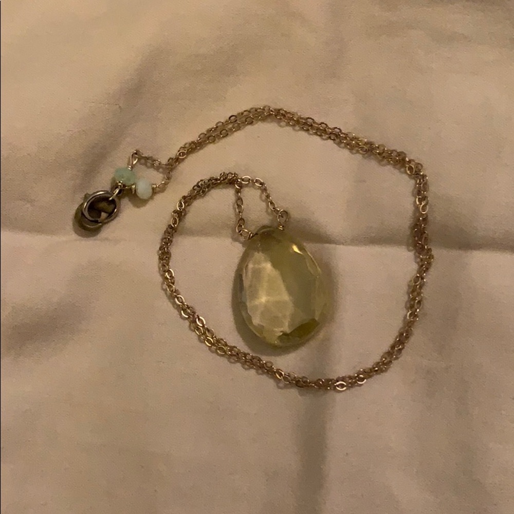 17” Citrine gold filled chain necklace🔥🥰🤩